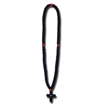 100 knots orthodox rosary Woolen black prayer rope Russian Serbian chotki  green